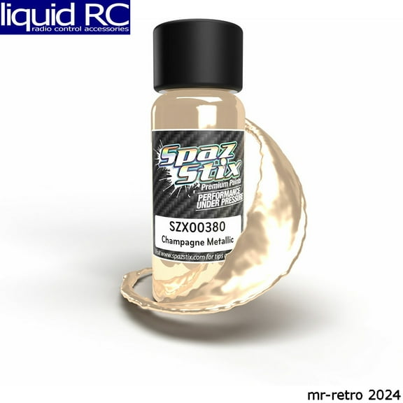 Spaz Stix 00380 Champagne Metallic Airbrush Ready Paint 2oz Bottle