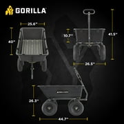 Gorilla Carts 6 cu ft Heavy Duty Poly Dump Cart with Steel Frame, Black