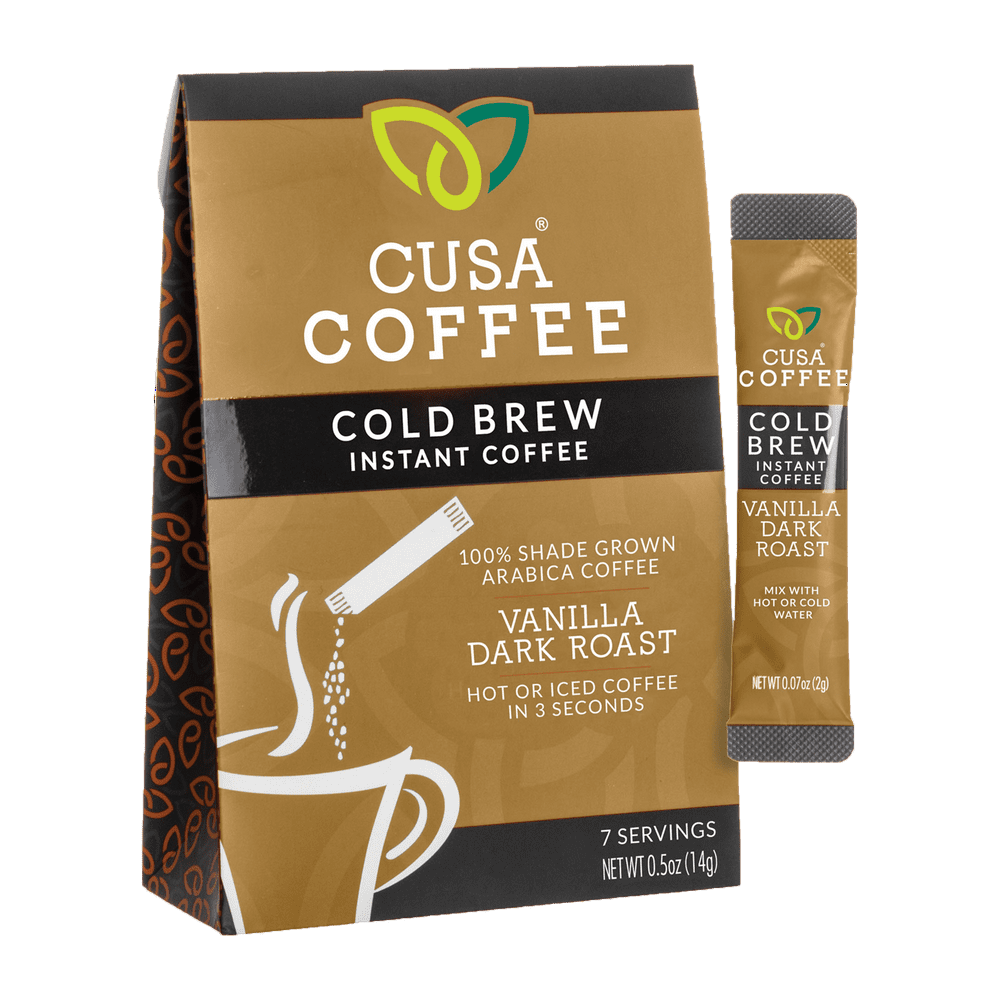 Cusa Coffee Vanilla Dark Roast Cold Brew Instant Coffee