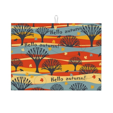

Sigee Vibrant Autumn Forest Hues for Dish Drying Mat for Kitchen Counter Premium Kitchen Drying Mat 18 x 24 Dish Drying Pad