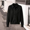 thumbnail image 5 of Women's Soft Knit Cardigan Jacket Button Down Long Sleeve Collared Sweater Coat Casual Winter Layering Tops For Daily Wear, 5 of 5