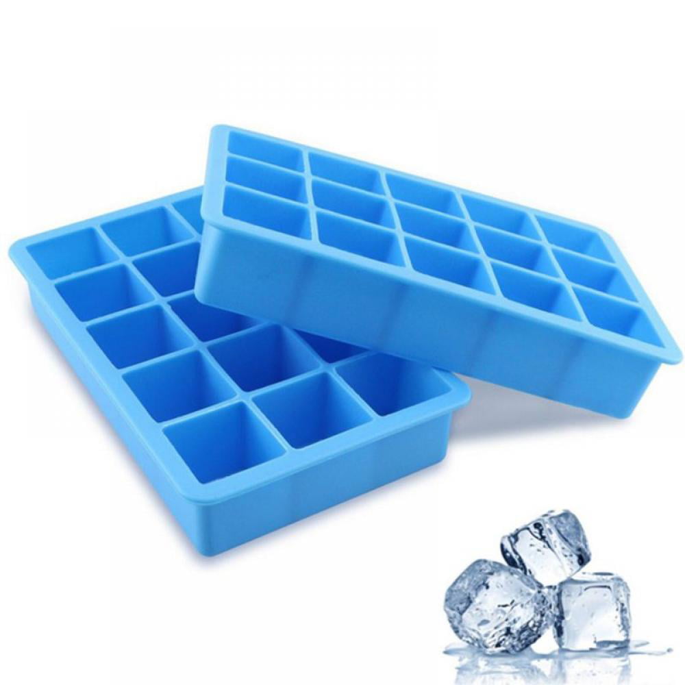 Silicone Square 15-Cavity Large Ice Cube Tray Maker Mold Mould Tray Jelly Tool c 