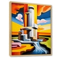 thumbnail image 2 of Designart "Industrial Geyser In Pastel De Stijl II" Geyser Floater Framed Wall Art Living Room, 2 of 5