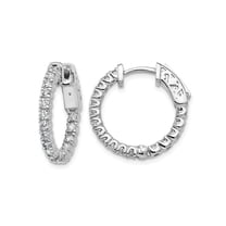 9/10 Carat (Ctw VS2-SI1, E-F) Lab-Grown Diamond Hoop Earrings in 14K White Gold