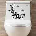 thumbnail image 2 of Zmeidao Flower Toilet Seat Wall Sticker Bathroom Decoration Decals Decor Black, 2 of 3