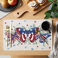 thumbnail image 2 of Blue Red Butterfly 4th of July Placemats Set of 12, Stars Independence Day Rustic Placemats for Dining Table, Place Mats for Kitchen Tabletop, Waterproof Wipeable Dining Table Mats Set, 2 of 9
