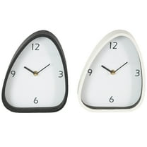 DecMode 9" Multi Colored Metal Textured Clock with Gold Accents, Set of 2
