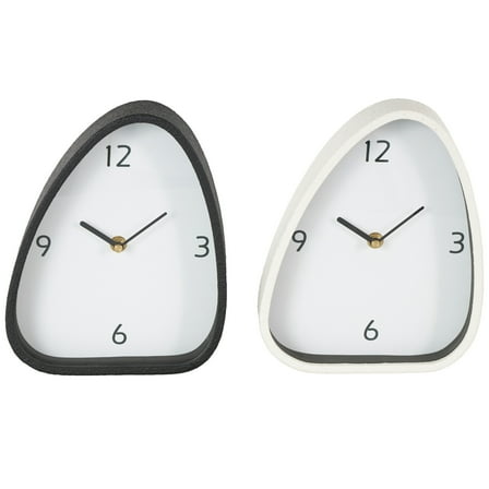 DecMode 9" Multi Colored Metal Textured Clock with Gold Accents, Set of 2