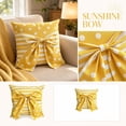 thumbnail image 2 of 18x18 Inch Farmhouse Yellow Bow Throw Pillow Cover,White Stripe Pillow Set of 2 Cover with Polka Dot Bow Knot,Decorative Throw Pillow Case for Living Room Couch Bedroom Office.C #2pc, 2 of 9