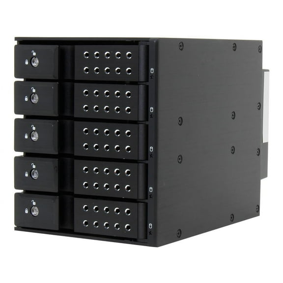 iStarUSA BPN-DE350SS-BLACK 3x5.25" to 5x3.5" SAS/SATA 6.0 Gb/s Trayless Hot-Swap Cage