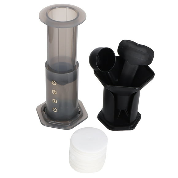 ZOUSSIQI Coffee Press Portable Coffee Maker Household Press Drip Coffee Machine with 400Pcs Filter PaperBlack JU316-71253