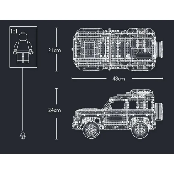 Miniso Disney 2573pcs Technical Land Supercar Off-Road Defender Sports Car Building Blocks 42110 Vehicle Bricks Toys Kids Gift