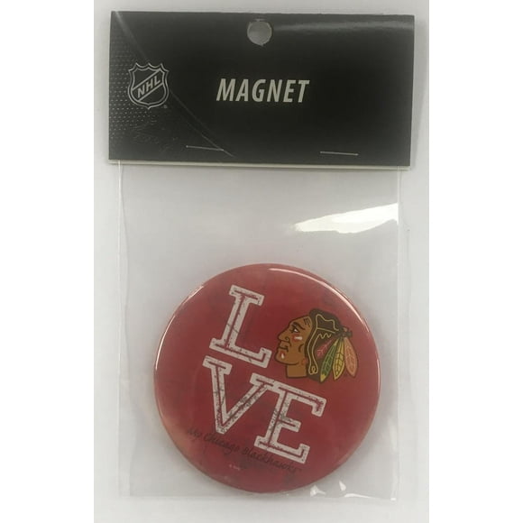 Chicago Blackhawks 3&quot; Amour Rond Logo NHL Licence Aimant - Nouveau dans l'Emballage