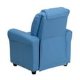 thumbnail image 6 of BizChair Contemporary Light Blue Vinyl Kids Recliner with Cup Holder and Headrest, 6 of 9