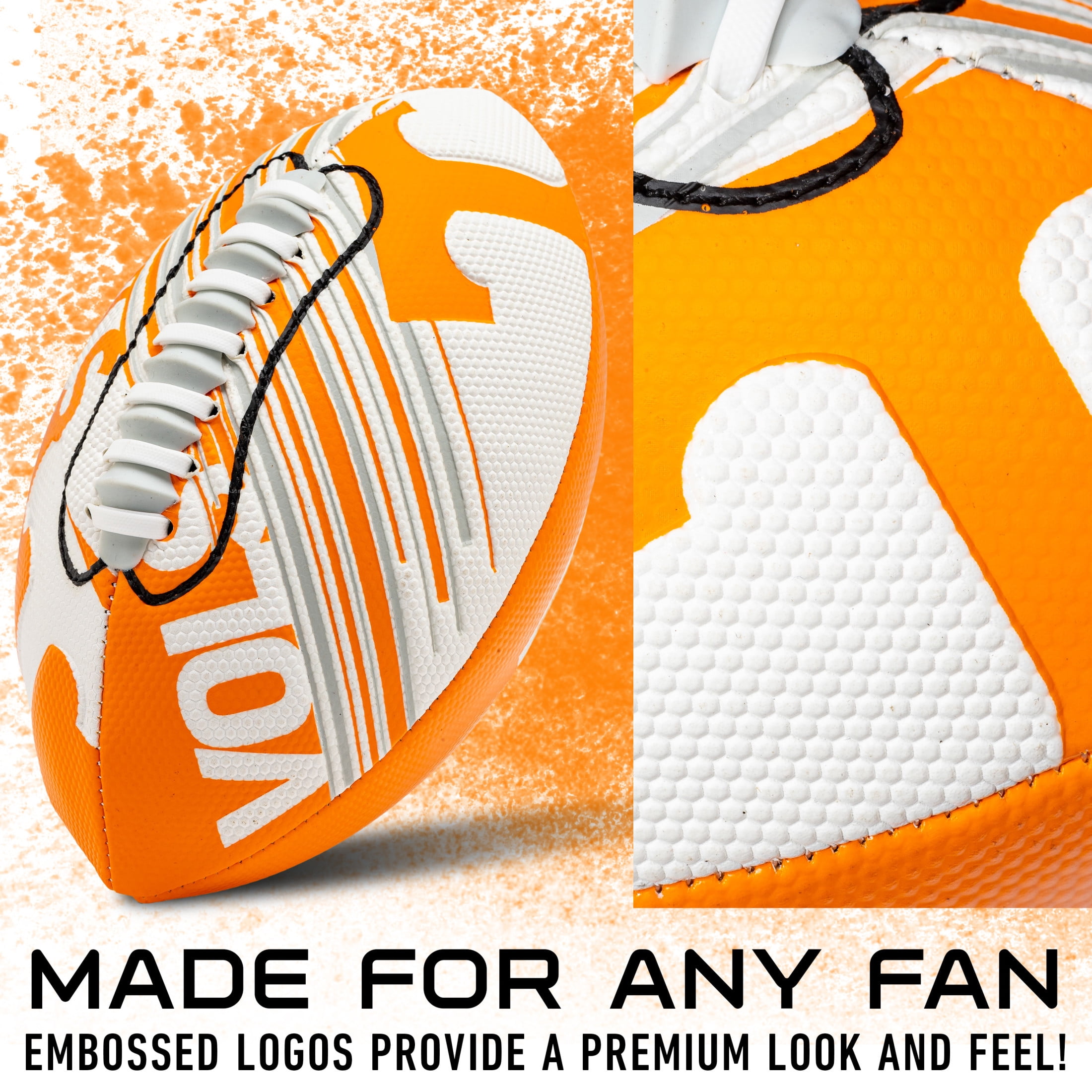 NCAA Tennessee Volunteers Football - Youth Mini Football - 8.5" Football- SPACELACE Easy Grip Texture- Perfect for Kids !