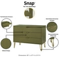 thumbnail image 5 of 2-Piece DUMBO Standard 3-Drawer Dresser and DUMBO 2.0 Nightstand in Olive Green, 5 of 6