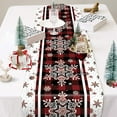 thumbnail image 7 of Snowflakes Christmas Table Runner with Buffalo Plaid, Winter Xmas Holiday Kitchen Dining Table Decoration for Indoor Outdoor Home Party Decor 13 x 36, 7 of 7