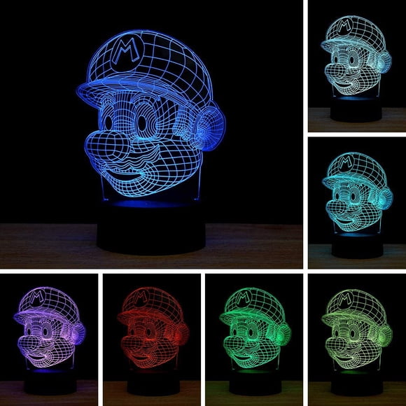 WTI, the 3D Illusion LED night light, 7 colors gradual change touch switch USB table lamp for semestergåvor, or home décor (Mr) Mr