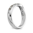 thumbnail image 6 of Solid 14k White Gold Champagne and White Diamond Wedding Band Ring Size 5 (.225 cttw.), 6 of 8