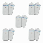 HiDow Compatible Replacement TENS Electrodes - Premium Quality Electrode Pads for Hi-Dow TENS Units - 5 Pair of Snap TENS Unit Electrodes (10 TENS Unit Pads) - 2" X 4" - Discount TENS Brand