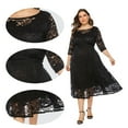 thumbnail image 3 of Apuakthei Women's Vintage Floral Lace Sleeve Bridesmaid Party Dress,black,XXL, 3 of 5