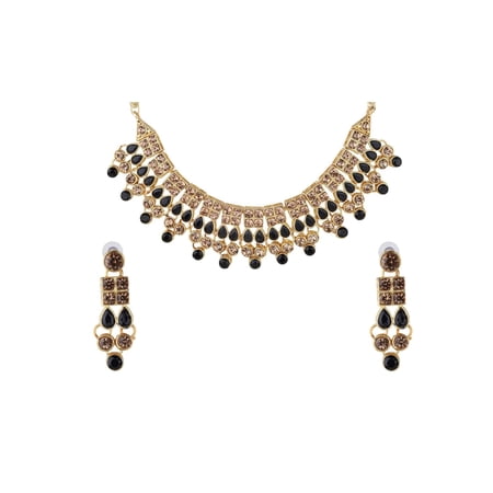 Traditional Artificial Imitation Jewellery Stylish Ethnic Designer Wear Meenakari Kundan Studded Gold Plated Choker Necklace set with Earrings (NRA CH 1088 B0 Cpy1)