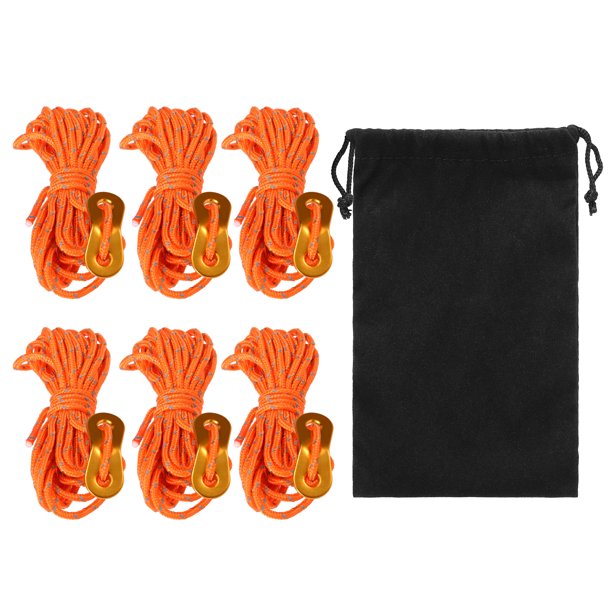 3mm 13ft Tent Cord Tensioner Set Reflective Rope with Adjuster Camping