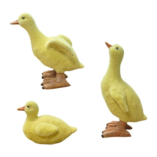 Estatuas de de jardín de 3 piezas, figuritas de animales, artesanías, adornos de resina de simulación modernos, esculturas de al aire libre