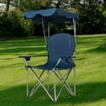 thumbnail image 3 of Costway Portable Folding Beach Canopy Chair W/ Cup Holders Bag Camping Hiking Outdoor Blue, 3 of 9