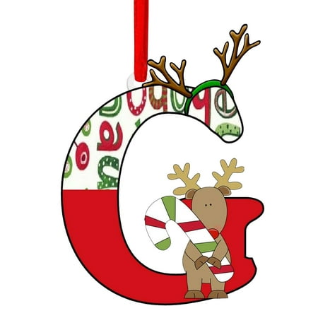 Clearance UEGEQU 26 Letter Christmas Tree Hanging Personalized Decoration G
