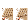 thumbnail image 2 of Wrapping Paper Sheets,for Christmas Birthday Party Wrapping Paper Set of 10 Gift Wrap Papers,Present,10 x wrapping paper 4 x ropes 2 roll x double-sided tape 2 x sticker,Brown, 2 of 10