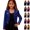 Blue, variant on Girls Jacket Silver Foil Long Sleeve Short Cape Cardigan Coat for Kids Girls Formal Party Carnival Outerwear