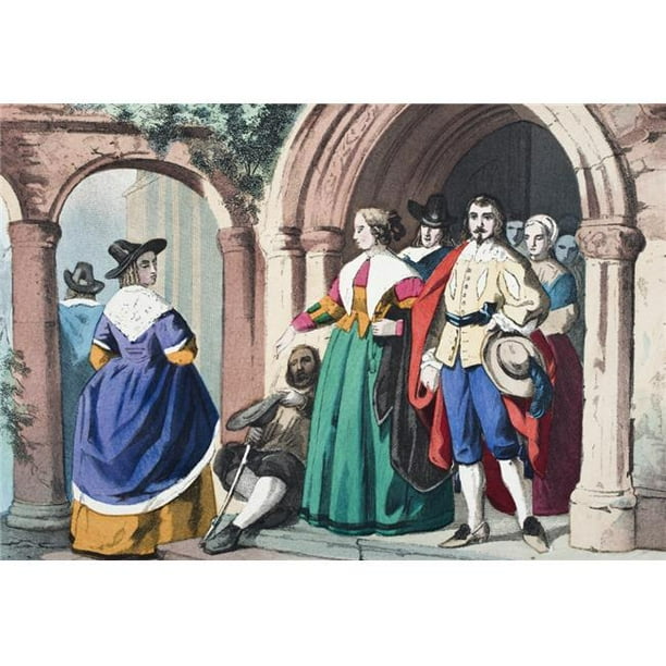 Posterazzi DPI1856261LARGE Vêtements de Tous les Jours des Gens Ordinaires Anglais à l'Époque du Roi Charles I de l'Histoire Nationale et Domestique de l'Impression d'Affiches en Anglais, Grand - 34 x 24