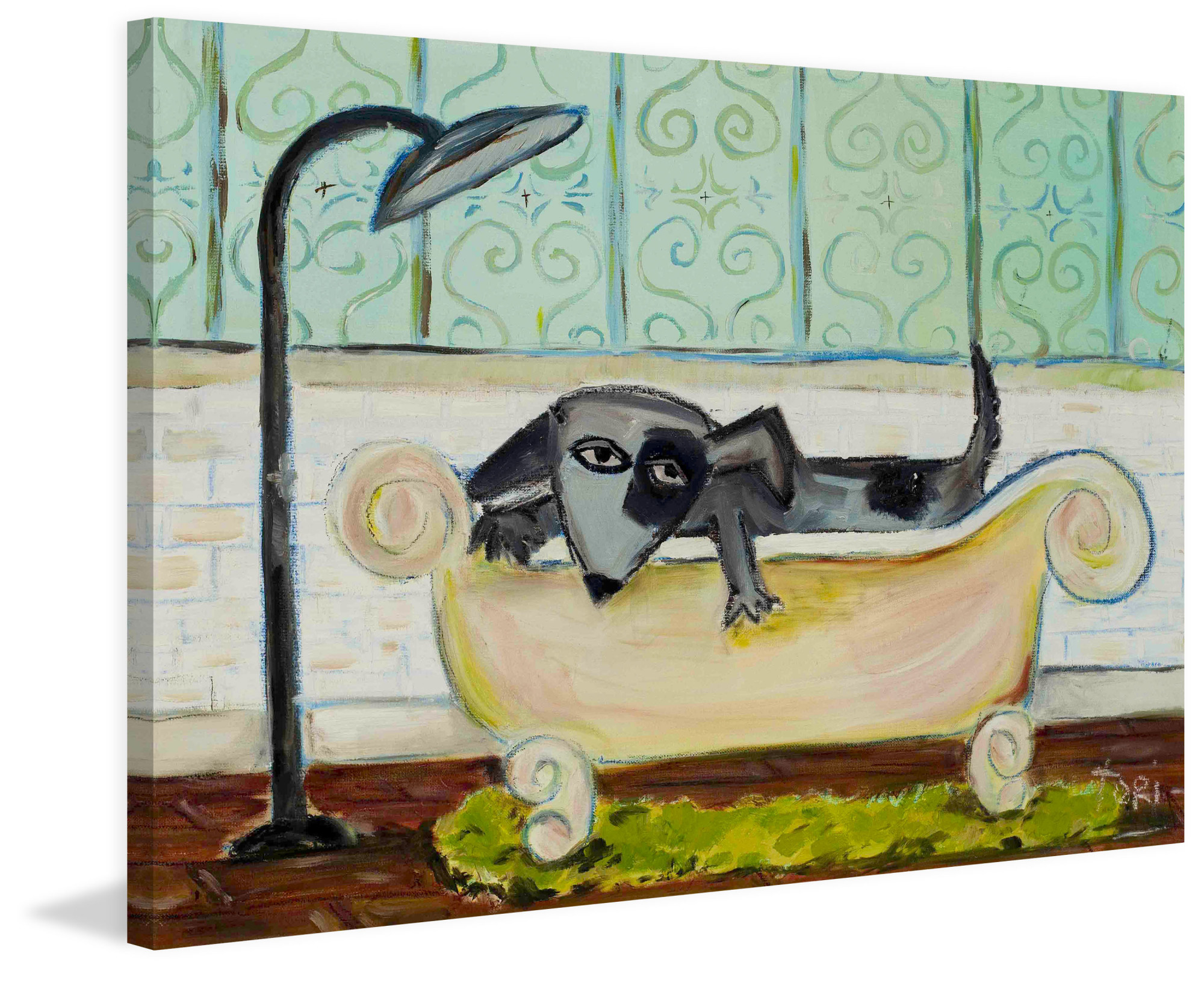 Marmont Hill Dog Bath Canvas Wall Art