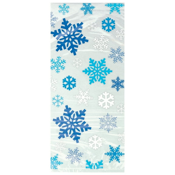Unique Industries Assorted Colors Snowflake Christmas Party Bags, 20 Count