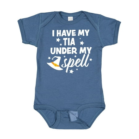 

Inktastic I Have My Tia Under My Spell with Cute Witch Hat Gift Baby Boy or Baby Girl Bodysuit