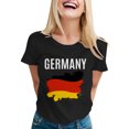 thumbnail image 1 of YDLCAFD T-Shirts Blancs Col en V pour Femmes Mode Décontractée Manches Courtes Col Rond T-Shirt Imprimé Ample, 1 of 4