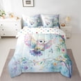 thumbnail image 2 of Castle Fairy Animal Owl Twin Bedding Sets,Chic Floral Flowers Bedding Comforter Set, 2 of 8