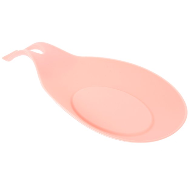 MasteelfCA Silicone Spoon Rest Non-Slip Heat Resistant Mat Spatula Spoon Holder Utensils Storage Rack Holder for Home Kitchen Restaurant (Pink)