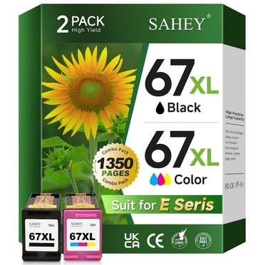 67XL Ink Cartridges Compatible for HP 67 Ink Cartridge for Ink 67 for DeskJet 2700 2700e 2752 2752e 2755 2755e Envy 6000 6055 6055e Printer (Black, Tri-color)