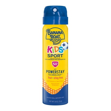 Banana Boat Kids Sport Sunscreen Spray Lotion SPF 50, Travel Size Sunscreen, 1.8oz