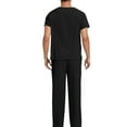 thumbnail image 4 of Men's Workwear Scrubs 2-Piece Set, Loose V-Neck Short Sleeve Multi-Pocket Top and Pants, Nursing Uniform For Medical Healthcare Duty,Black,L, 4 of 4