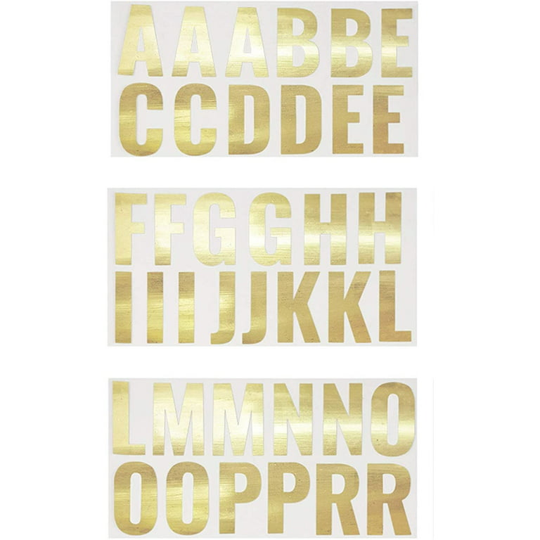 Large Gold Foil Letter Wall Stickers, Arts and Craft Supplies (2 x 2.5 in,  74 Pieces)