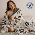thumbnail image 5 of Throw Blanket for Couch Paw Print Soft Fleece Flannel Blankets Cozy Lightweight Blanket for Home Sofa Living Room Brown Dog Bones Bed Throws 60" x 80", 5 of 9
