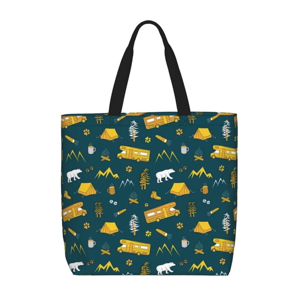 Easygdp Camping Bolsa Tote para Mujer, Bolso de Hombro para Trabajo, Playa, Viajes, Compras y Supermercado