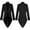 Black, variant on Men's Solid Color Medieval Halloween Stand Collar Double Breasted Role Play Tailcoat Long Sleeve Jacket Black XL