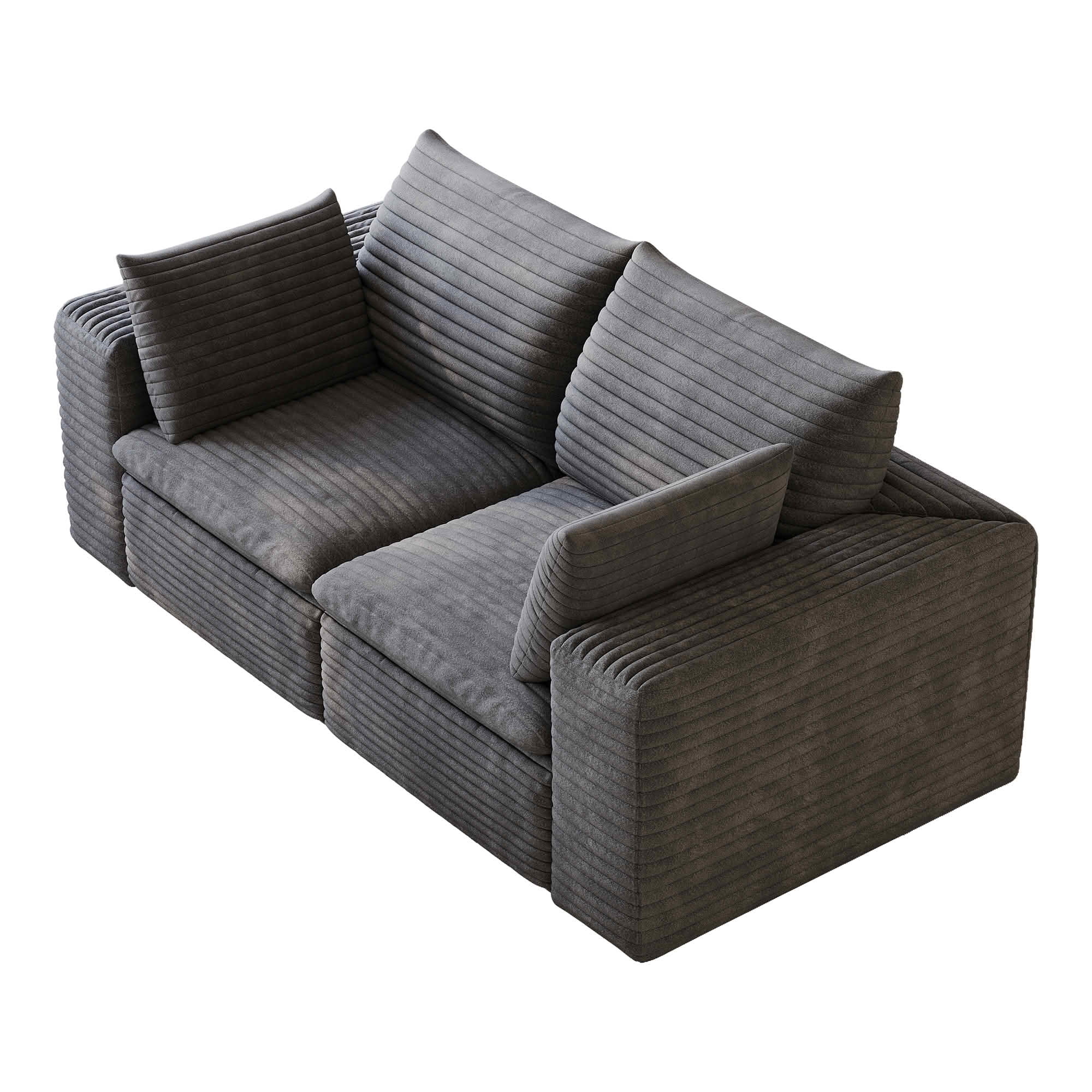 MAYEERTY 71 Inch Cloud Modular Sofa, Corduroy Deep Seat Couch with Double‑Layer Removable Cushions, No‑Assembly DIY Combination Sponge Sofa for Living Room Bedroom Apartment Conference Room