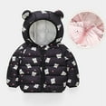 thumbnail image 2 of Staki Infant Jacket Kids Girl Winter Hooded Puffer Jackets Coats Light Weight Padded Outerwear(Black,18-24 Months), 2 of 3