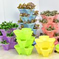thumbnail image 1 of Stackable Plant Pot Creative Petal Design Multi Layers Plant Container Garden Tools  Green One Size, 1 of 13