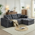 thumbnail image 6 of Housiney 103 inch Cloud Sectional Couch, Modern Modular Sofa with L-Shape Chaise, Corduroy Couches for Living Room Bedroom, No Assembly Required, Gray, 6 of 9